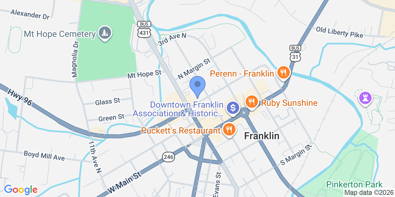 Map location for Rogers, Shea & Spanos: Franklin Divorce Attorneys