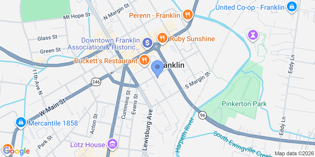 Map location for Hoover Law, PLLC